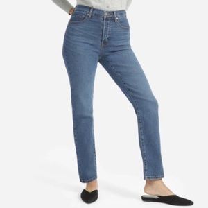 Everlane High Waist Straight Leg Jeans High Rise Medium Wash Denim Size 30